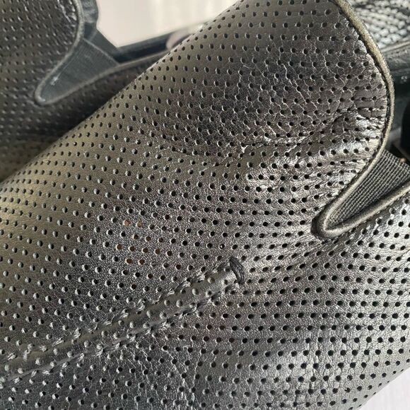 GIORGIO ARMANI Mens Black Soft Perforated Leather Shoes Size 45.Made In Italy main image 6